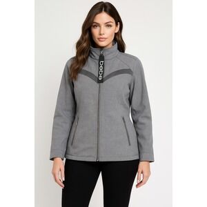 Bebe Sport Jacket Womens‎ 2XL Gray Full Zip Track Style Athleisure Minimalist